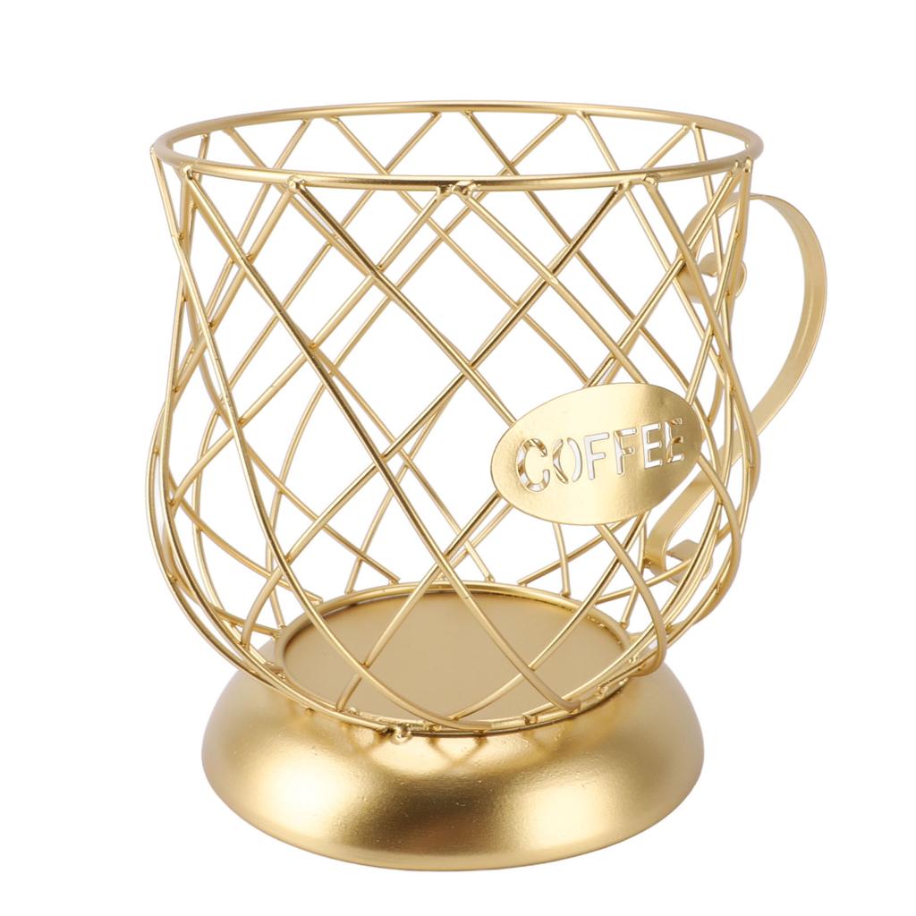 Coffee Pod Holder Innovative Modern Large Capacity Electroplating Metal Coffee Capsule Basket for