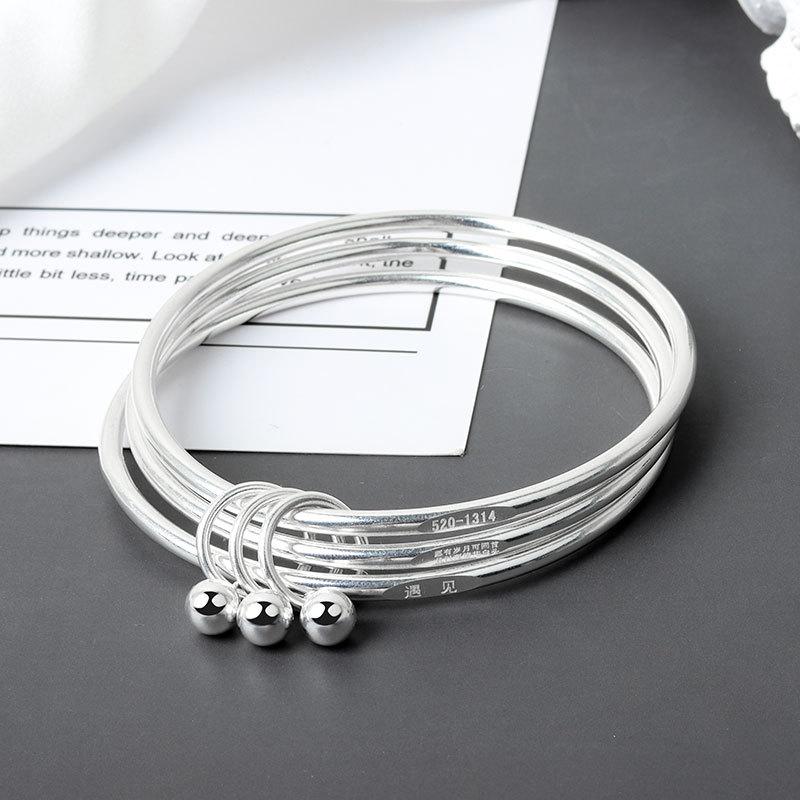 Three Lives Three Worlds Pure Silver Bracelet With Preserved Flower Box Romantic Qixi Gift For Her