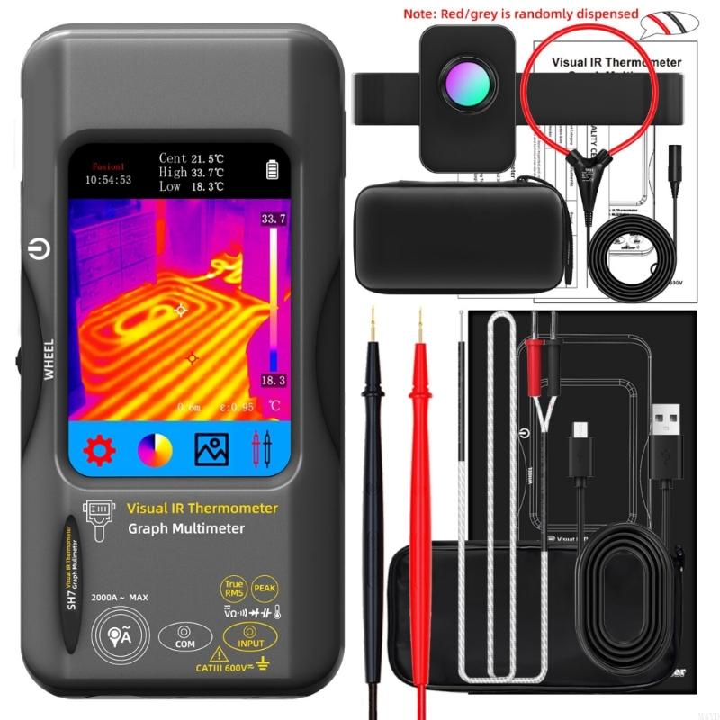 Thermal Imaging Multimeter Thermal Analysis Meter for HVAC Systems and Electrical Circuit Temperature Monitoring M4YD