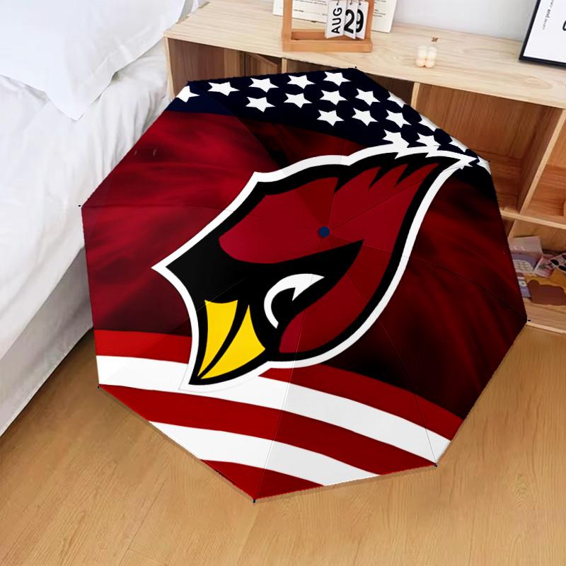 Arizona Cardinals Flag Umbrella Folding Umbrella, Automatic Umbrella 8-Frame for Travel, Camping Use Gift for Halloween Christmas
