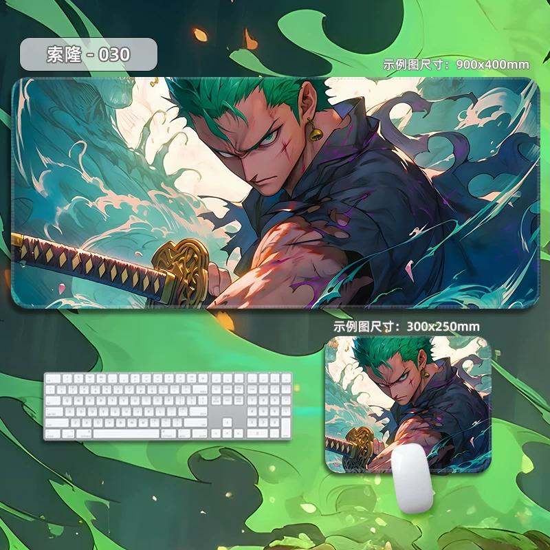 High Quality Roronoa Zoro ONE PIECE Leather Mouse Pad Oversized Small Cartoon Office Game E-sports Computer Keyboard Pad Table Mat Animation Periphery