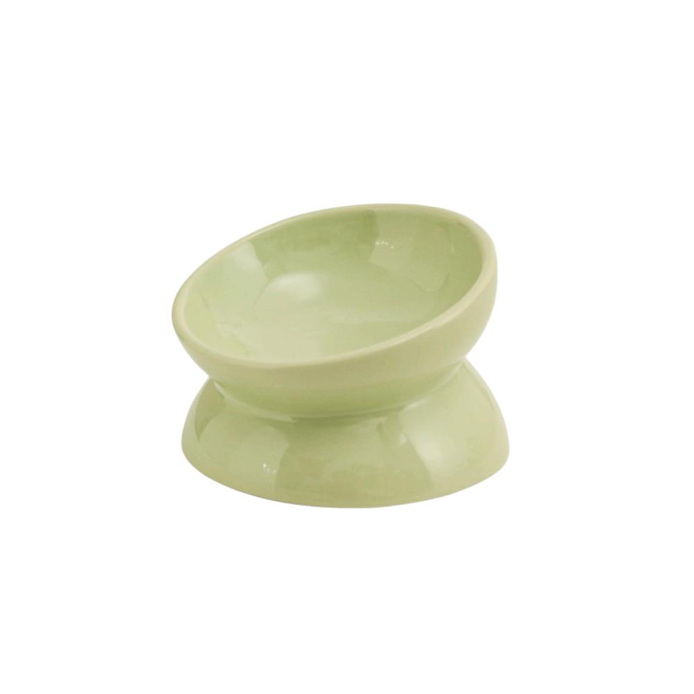 Large Diameter Ceramic Elevated Cat Bowl Anti Overturning Pet Food Dish  For Feeding Water