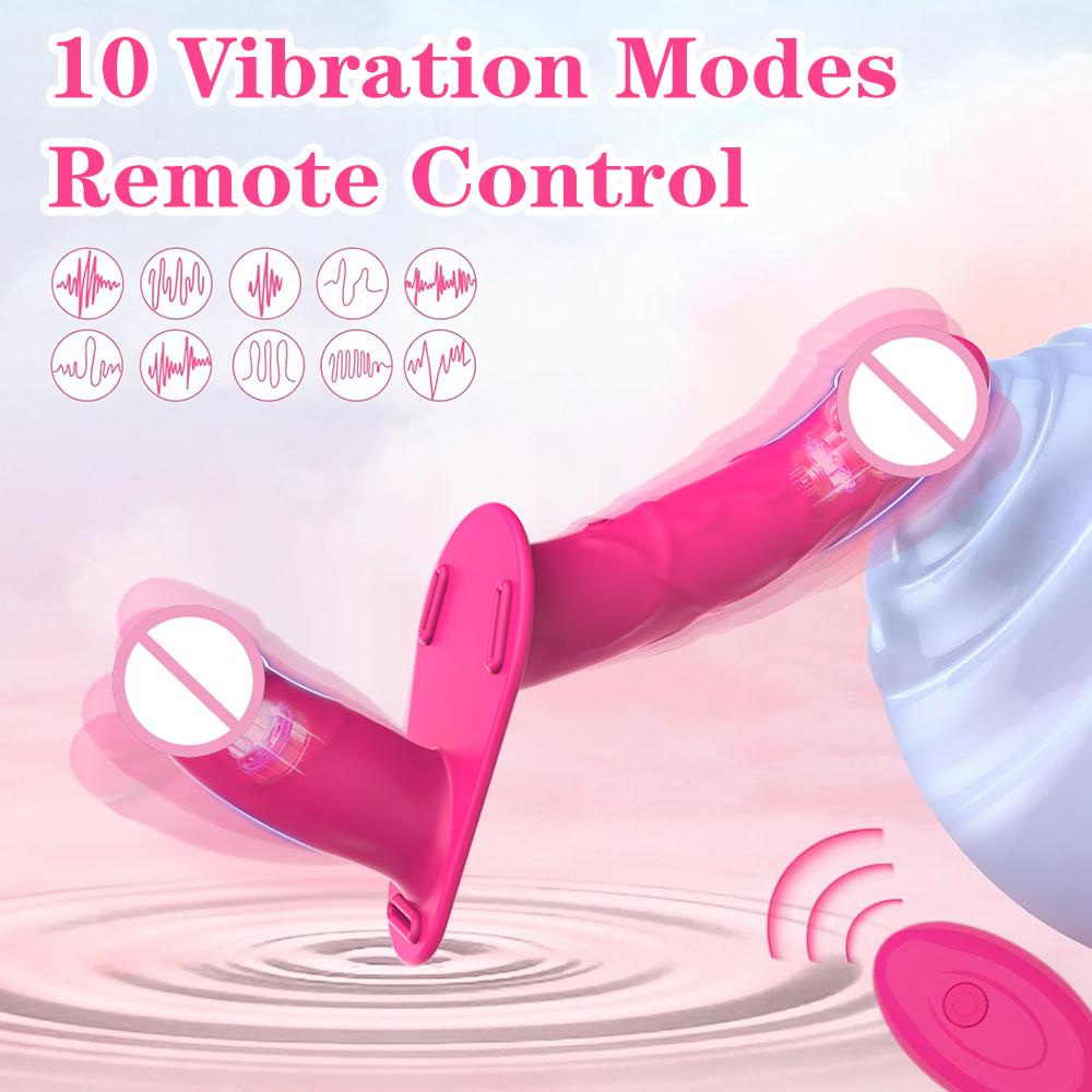 Wearable Double Vibrators Strap On Dildo Panties for Lesbian G Spot Massager Couples Adult Sex Toys