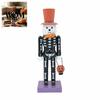 Collectible Gothic Home Accents Halloween Nutcracker Wooden Figurine, Hand-Painted Skeleton Soldier Ornament, Retro Hand Painted Figurine Style