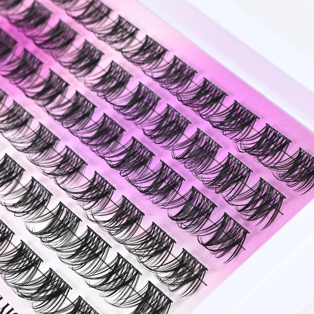 12-Row Lazy Trilogy False Eyelashes Glue Tweezers Set Natural Simulation With Clear Roots