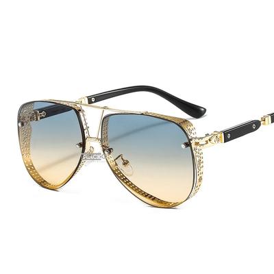 Occhiali da Sole Ovali Uomo Donna Lusso Tendenza Designer Montatura in Lega Metallica Lenti Sfumate Pilota Evidente Gafas De Sol Hombre