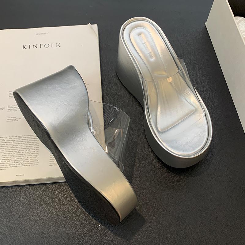 Fashion Ladies High Heels Platform 2024 Summer Footwear Heels Slides Women Pumps Wedges Fashion Shoes Sandals Slippers Female Shoes