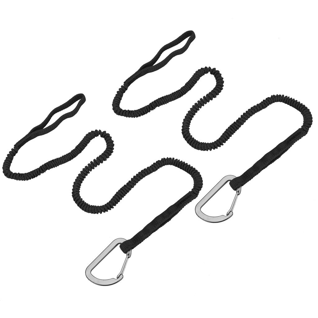 2Pcs Kayaks Paddle Leash with Metal Hook Elastics Canoes Paddle Rope Strap Adjustable Paddle Holder Tool Lanyard Enduring