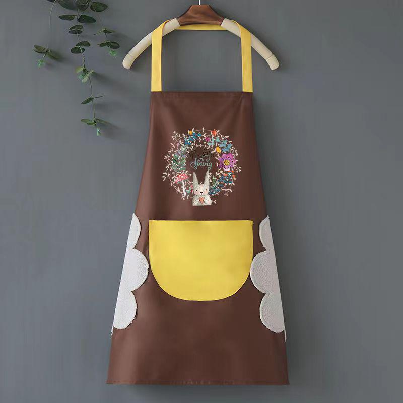 Waterproof Oil-Proof PVC Kitchen Apron with Wipe Hands Feature