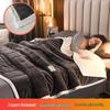 Thick Three-Layer Quilted Milk Velvet Lambswool Flannel Blanket for Autumn and Winter Warmth