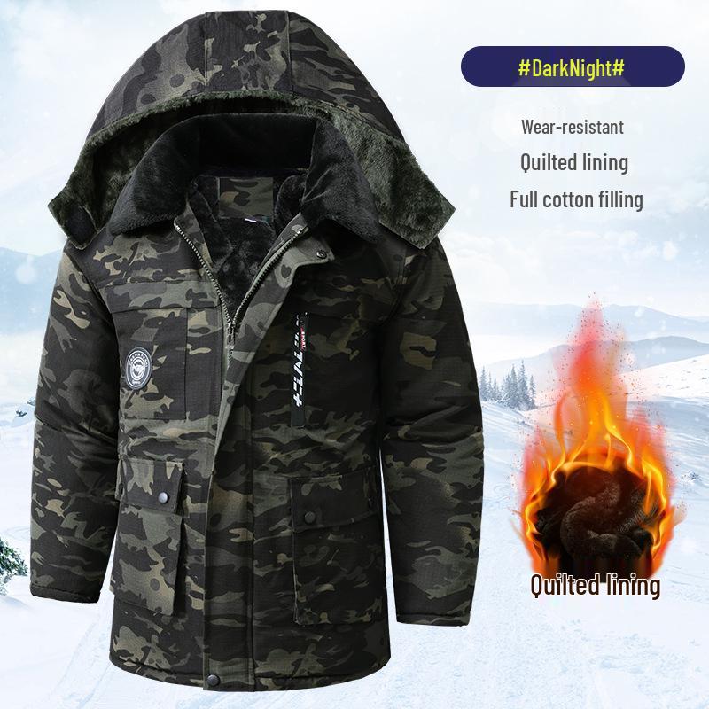 Men's Winter Camouflage Jacket: Thickened Cotton, Waterproof, Anti-Cold Military-Style Coat, Plus Velvet, 2024 Model