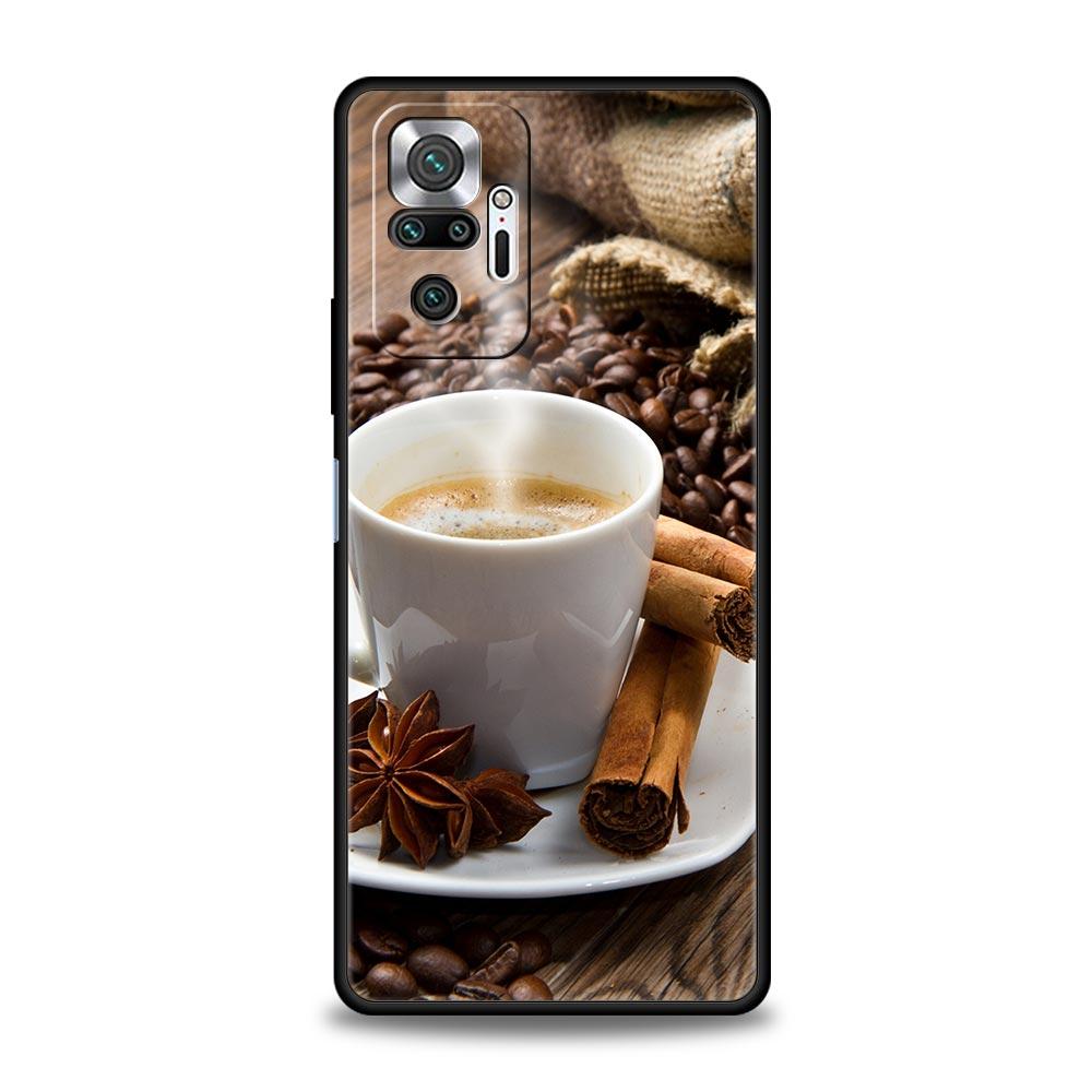 Fashion Coffee Wine Cup Phone Case For Xiaomi Redmi Note 10 11 9 8 Pro 10S 9S 7 8T 9T 9A 8A 9C K40 Gaming 11T 5G Soft Back Cover