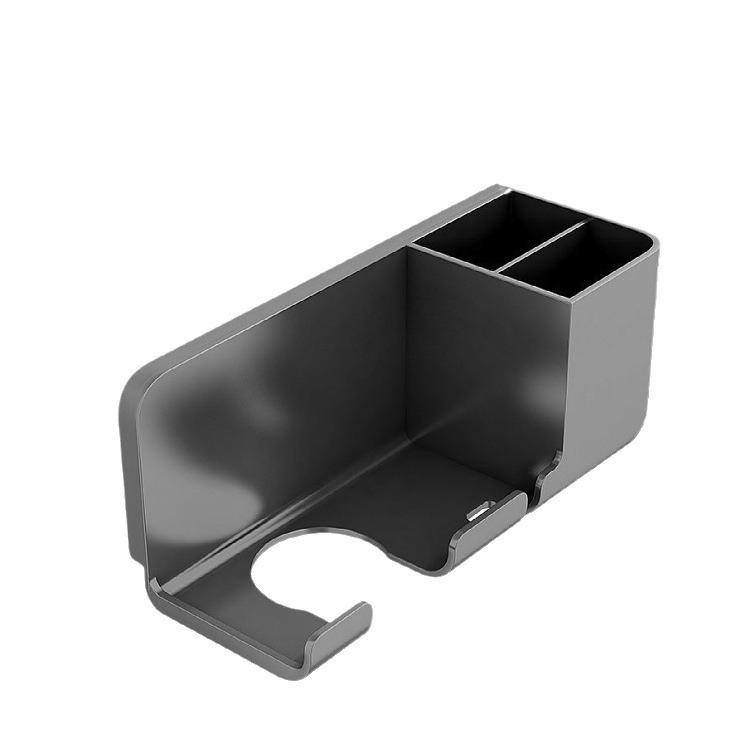 Universal No-Drill Wall-Mounted Hair Dryer Holder & Bathroom Storage Shelf