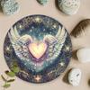3D Iron Wall Art Angel Wing Heart Vintage Home Decor Metal Round Sign 12 Inch Indoor Outdoor Garden Room Office