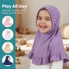 Breathable Girls Neck Shawl Crinkles Texture Soft Girls Muslim Hijab Stretch Handmade Children Islamic Headscarf