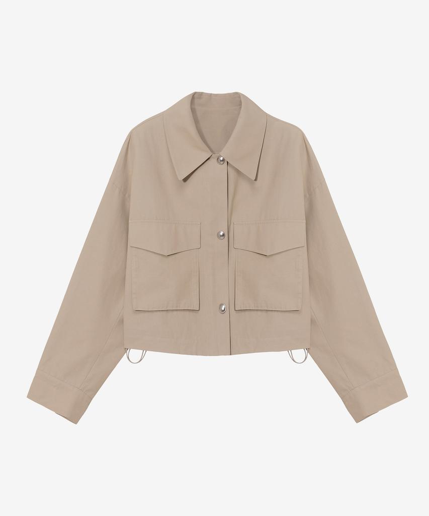 Mind Bridge Women [W] Crop Zip-Up Trucker Jacket - 2 Colors