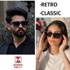 Retro and Fashionable Rectangular Sunglasses with Colored Lenses for Men and Classic Black Rectangular Glasses with UV400 Protection [SHEEN KELLY]