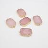 Rose Quartz Pendant Connector (25×43mm) - Premium Natural Crystal Charm for DIY Necklace Handmade Jewelry Craft Accessories, Valentine's Day Bulk Gift