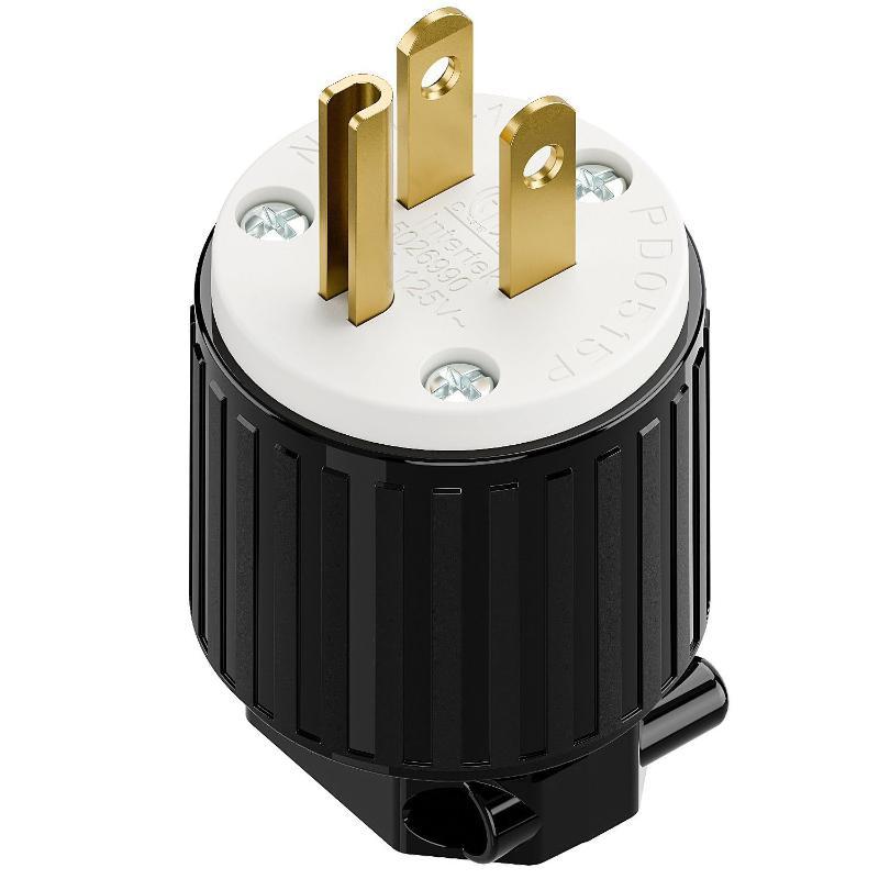 1Pcs Male/Female Ends Extension Cord Ends Connector 15A 125V 5-15P/5-15R Straight Blade Cord Connector