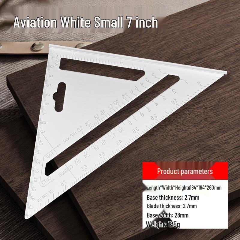 

Thickened 45°/90° Aluminum Alloy Triangle Ruler: Multifunctional Woodworking Tool