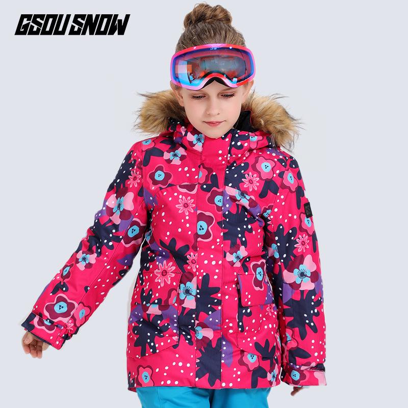 Gsousnow Kids' Windproof Waterproof Ski Jacket - Warm Ski Suit for Boys & Girls Outdoor