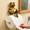 Funny Frog Toilet Paper Holder Wall Mounted Paper Roll Holder Novelty Resin Frog Towel Tissue Dispenser for Bathroom Decor