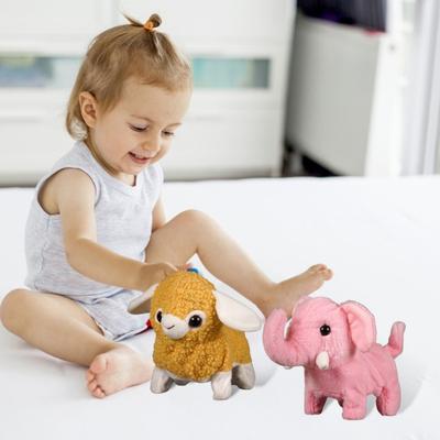 Kids Electric Plush Animal Toy Walking Interactive Robot Elephant Sheep Alpaca Panda Plushie Toy Toddlers Educational Simulation Animal Toy