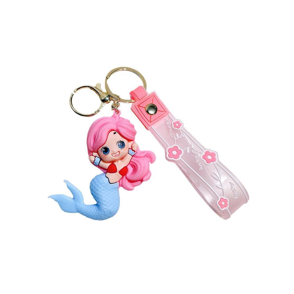 Creative Mermaid Keychain Cute Soft Rubber Doll Pendant Car Bag Doll Machine Small Gift Pendant