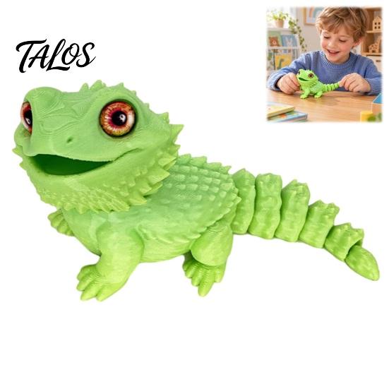 Modello Lucertola in PLA Stampato 3D Figura Drago Barbuto, Giocattolo Fidget Realistico con Figura Dalla Vita Reale Giunti Flessibili, Rettile Articolato per Decorazione da Scrivania