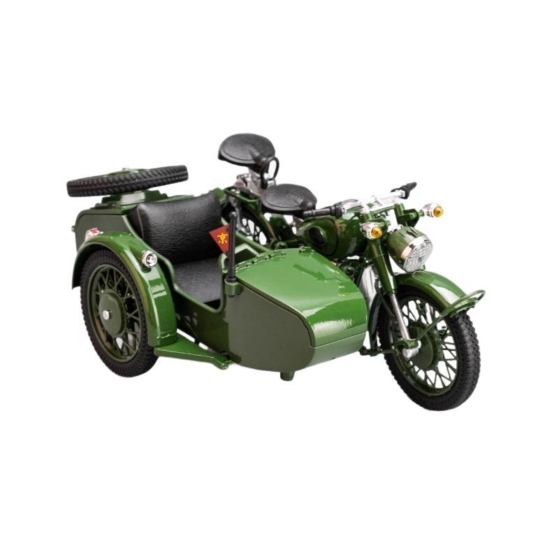 1/10 Ural M72 USSR Sidecar Motorcycle Alloy Metal Diecast Model Motorcycle Sound & Light Children's Toy Car Simulation Ornaments