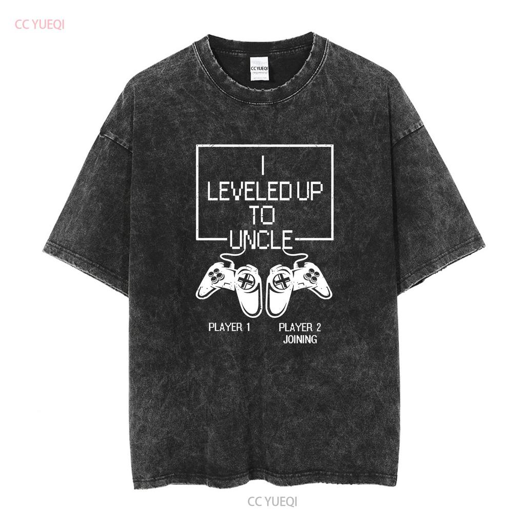 Onkel T-Shirt Neue Ankündigung Best Leveled Up Vintage Gewaschenes Oberteil Für Den Alltag Stilvoll Leicht Unisex Lässig