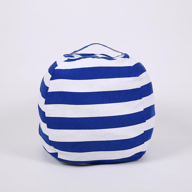 Children's Plush Toy Storage Bag Children's Striped Bean Bag Sofa Large Capacity Quilt Storage Zipper Travel Bag