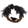 Halloween Wreath Bowknot Crow Garland Decoration Home Door Hallway Hanging Wreath