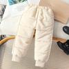 Children Padded Pants Winter Boys Girls Lambwool Thickened Trousers New Kids Bottoming Pants Toddler Velvet Warm Sweatpants