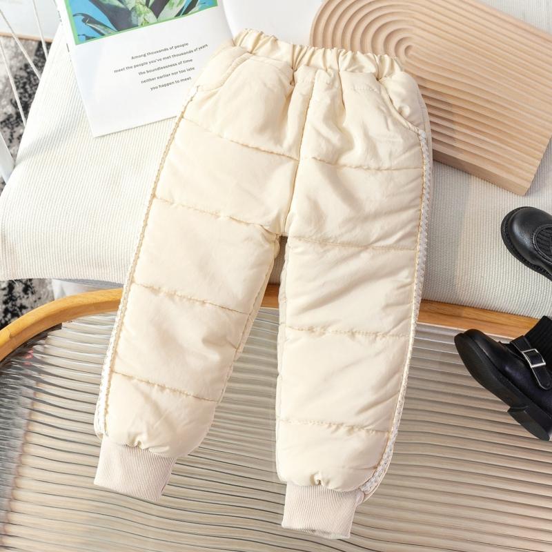 Children Padded Pants Winter Boys Girls Lambwool Thickened Trousers New Kids Bottoming Pants Toddler Velvet Warm Sweatpants