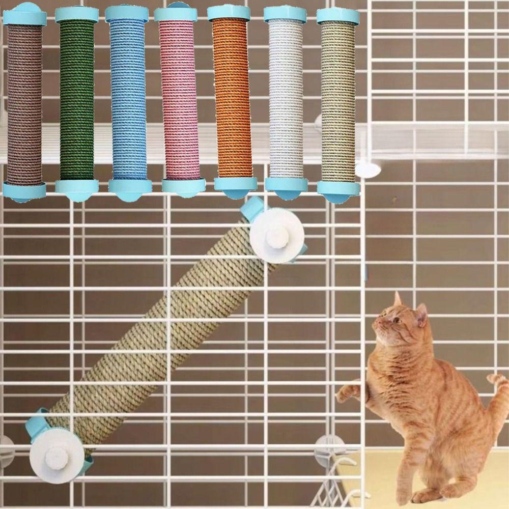 Rotatable Hanging Cage Scratcher Replaceable Cage Mounted Scratching Pole  Play