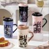 Cool Little Rabbit with Lid Spoon Ceramic Cup Cute High Value Mug Creative Personality Water Cup Girls Gift Cup