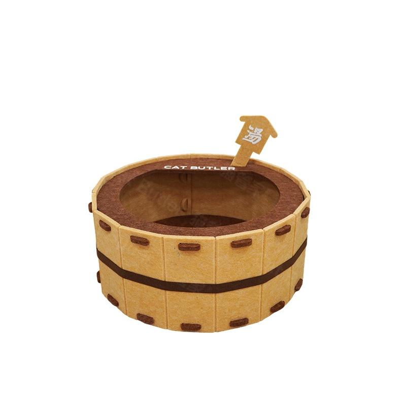 

Four Seasons Bathtub Cat House Fun Semi-Enclosed Felt Cat Bed Sturdy Washbasin Design for Sharpening Claws And Sleeping коричневый