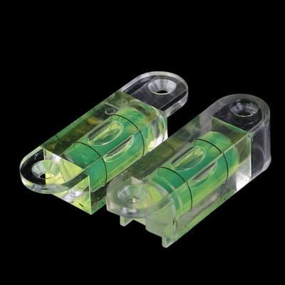 Quadratische Wasserwaage aus Acryl, Mini-Wasserwaagenblase mit Ohrenschraubenlöchern
