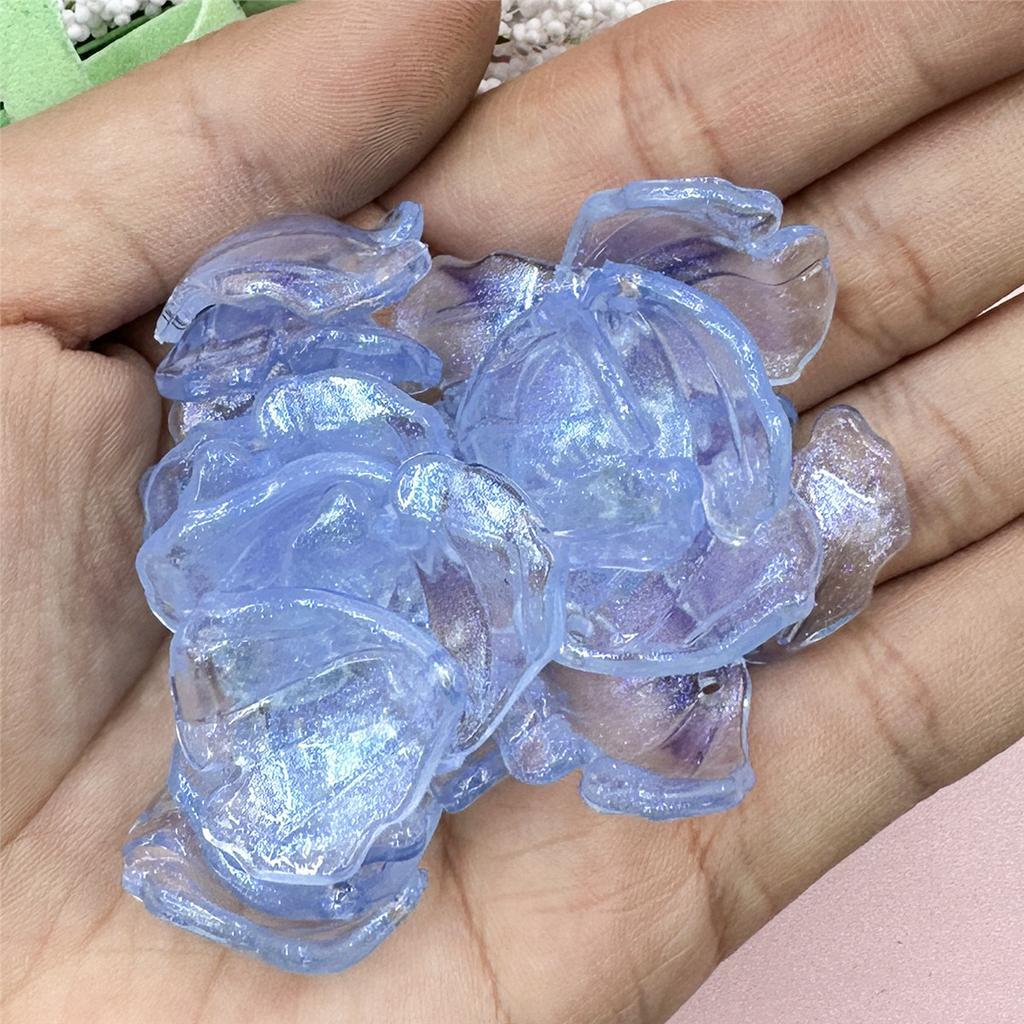 Creative Accessories Material Earrings Creative Jewelry Shiny DIY Making Pendant 20.6*22.9mm Keychain Acrylic Beads 20Pcs Large Petal