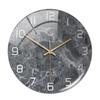 CC127-142 Luxurious Round Marble Wall Clock, 3D Creative Acrylic Design for Home Decor