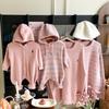 Korean Style Family Sweater Set: 2025 Autumn/Winter Matching Hooded Long Sleeve for Parents and Baby