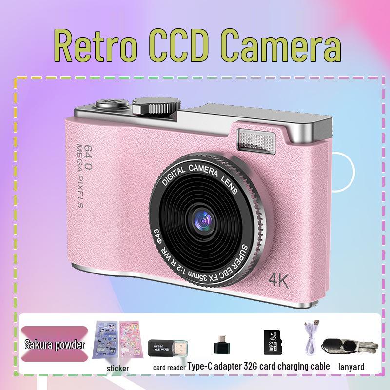 4K Retro CCD Portable Camera for Students - Children's Day Gift