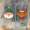 Window Christmas Pvc Sticker Santa And Reindeer Design For Home Decoration