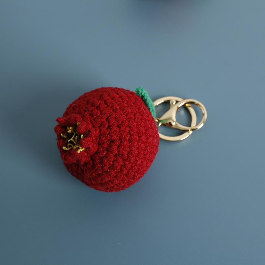 Strick Doppel Orangen Schlüsselanhänger Niedliches Frucht Design Häkel Schlüsselanhänger Für Tasche Anhänger Gestrickte Zitrone Schlüsselanhänger Personalisierte Accessoires