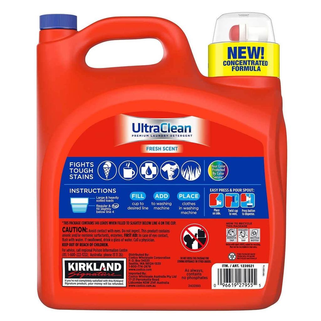 KIRKLAND Kirkland Ultra Liquid Laundry Detergent Laundry (Synthetic Detergent) 5.73L
