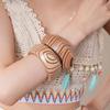 Europe American Style Wood Wide Bangle Minority Design Retro  Hand Ring  Women