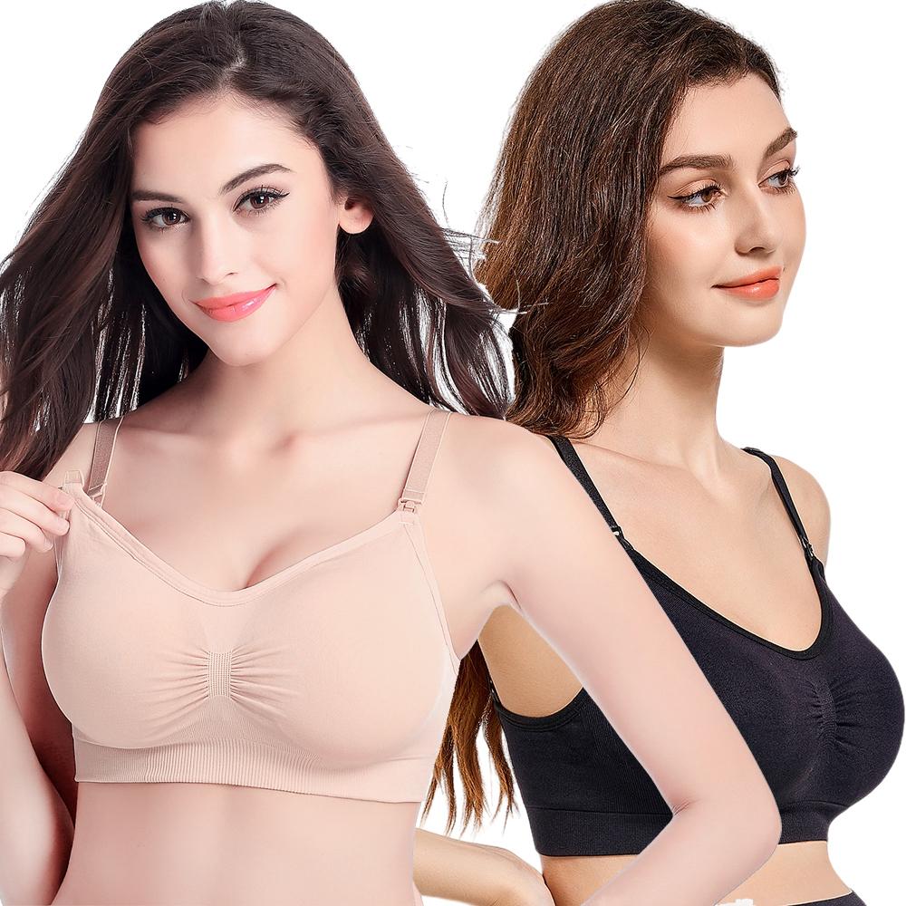 2Pcs Stillen Bh Mutterschaft Still-bhs Kleidung für Schwangere Frauen Schwangerschaft Fütterung Unterwäsche Dessous Kleidung