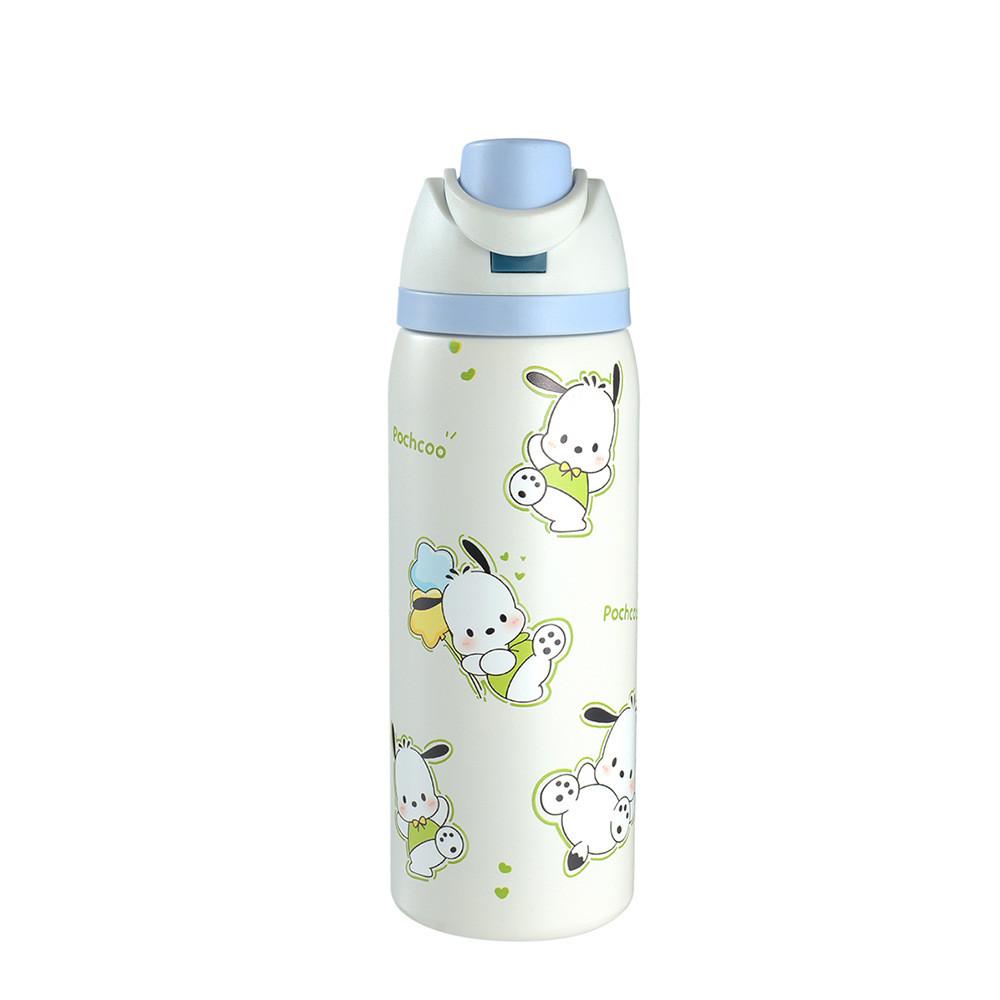 Hello Kitty Kuromi Butterfly Knot Floral Print Stainless Steel Insulated Cup With Lock Clip For Outdoor Activities