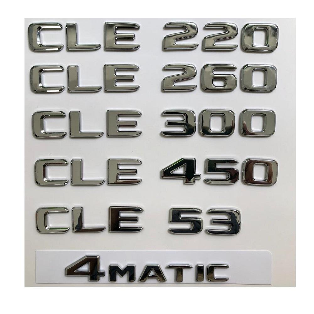 

Chrome Letters Trunk Rear Emblems Nameplate for Mercedes Benz CLE Class CLE53 CLE260 CLE280 CLE300 CLE350 CLE400 CLE450 4MATIC CLE 300